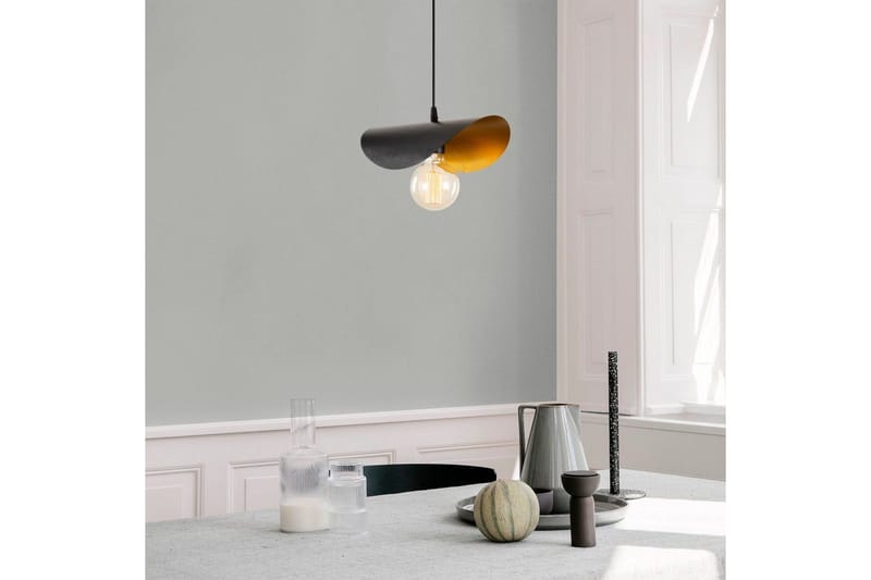 Lysekrone Sugana Kurvet Svart / Gull - Svart / Gull - Belysning - Innendørsbelysning & Lamper - Taklampe - Kjøkkenlampe & taklampe kjøkken