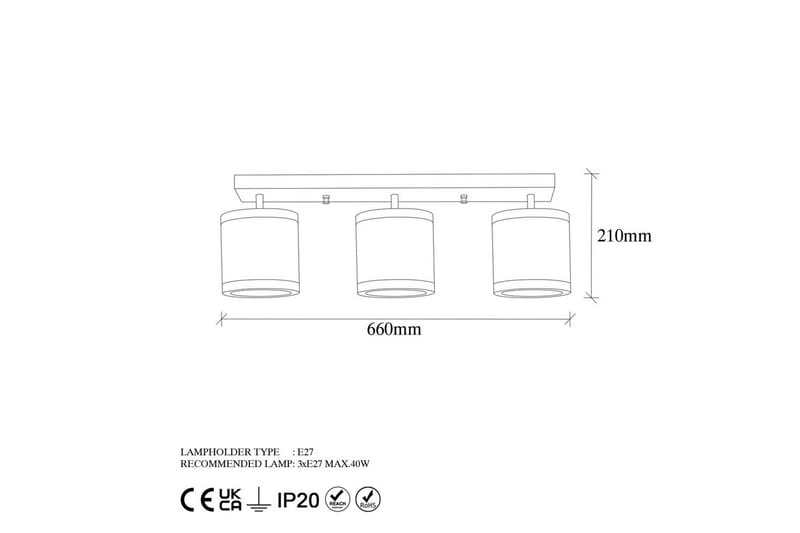 Lysekrone Talra Three Vintage - Gull - Belysning - Innendørsbelysning & Lamper - Taklampe - Takplafond