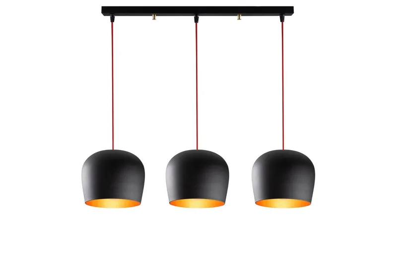 Lysekrone Zana Svart / Rød Horisontal Tre, Red/Svart