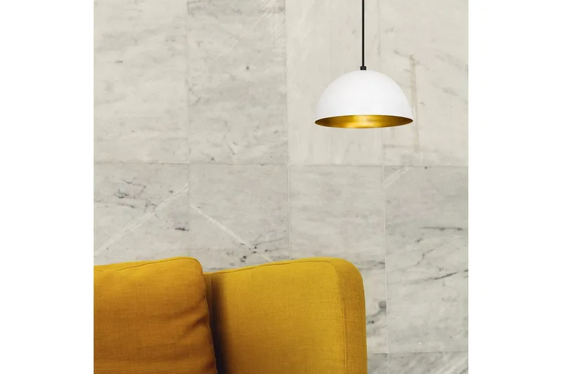 Lysekrone Zephyra Hvit / Gull - Diameter: 30 cm - Belysning - Innendørsbelysning & Lamper - Taklampe - Kjøkkenlampe & taklampe kjøkken