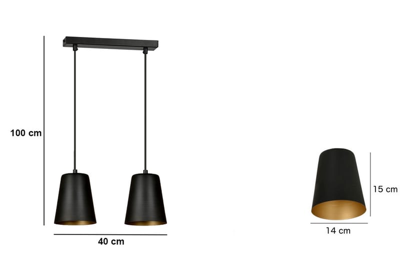Milargo 2 pendel Svart - Scandinavian Choice - Taklampe soverom - Kjøkkenlampe & taklampe kjøkken - Lamper gang - Vinduslampe - Pendellamper & Hengelamper - Taklampe stue - Vinduslampe hengende - Taklampe