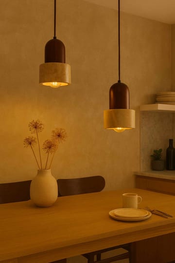 Norric pendellampe - Beige Valnøtt - Belysning - Innendørsbelysning & Lamper - Taklampe - Krystallkrone & takkrone