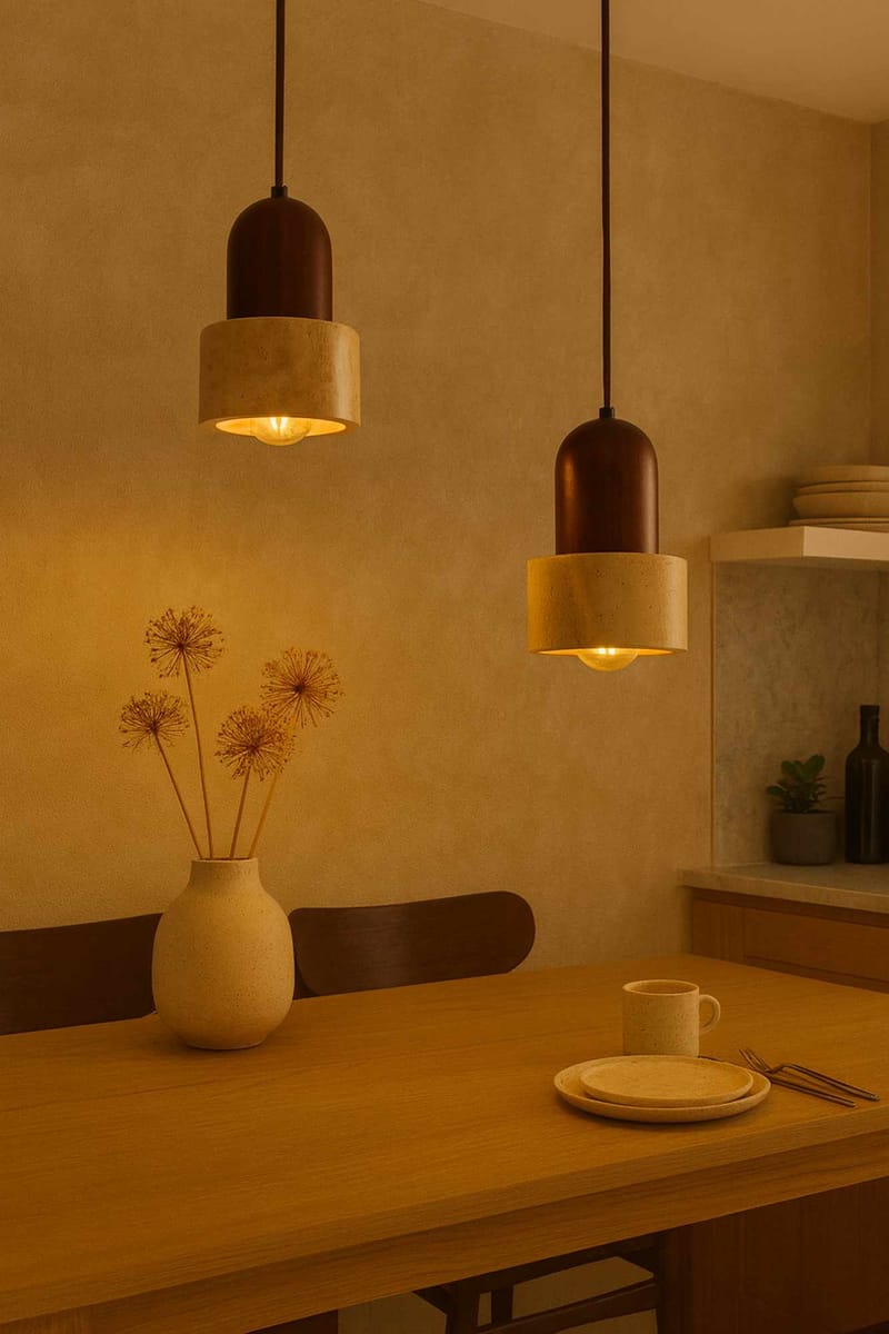 Norric pendellampe - Beige Valnøtt - Belysning - Innendørsbelysning & Lamper - Taklampe - Krystallkrone & takkrone