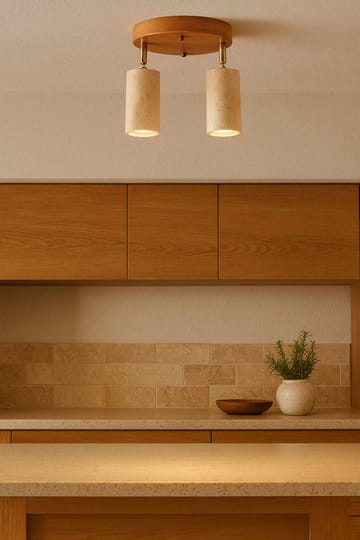 Nurtane taklampe - Beige og Eik - Belysning - Innendørsbelysning & Lamper - Taklampe - Krystallkrone & takkrone