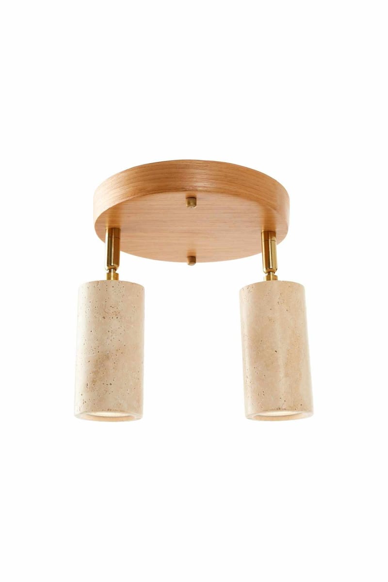 Nurtane taklampe, Beige og Eik