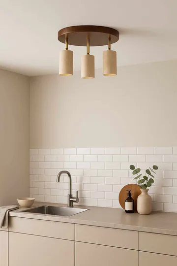Nurtane taklampe - Beige og Valnøtt - Belysning - Innendørsbelysning & Lamper - Taklampe - Krystallkrone & takkrone