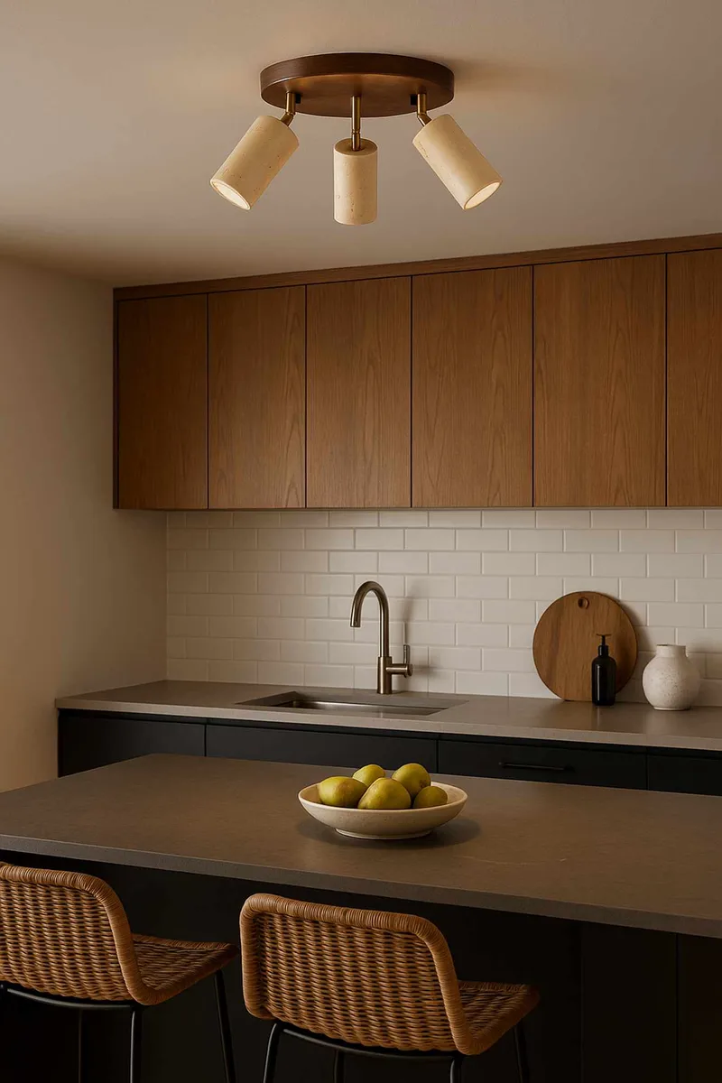 Nurtane taklampe - Beige og Valnøtt - Belysning - Innendørsbelysning & Lamper - Taklampe - Krystallkrone & takkrone