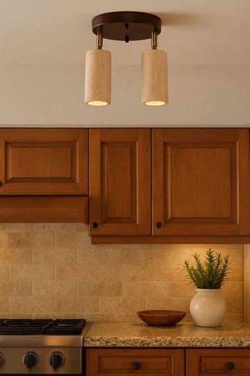 Nurtane taklampe - Beige og Valnøtt - Belysning - Innendørsbelysning & Lamper - Taklampe - Krystallkrone & takkrone