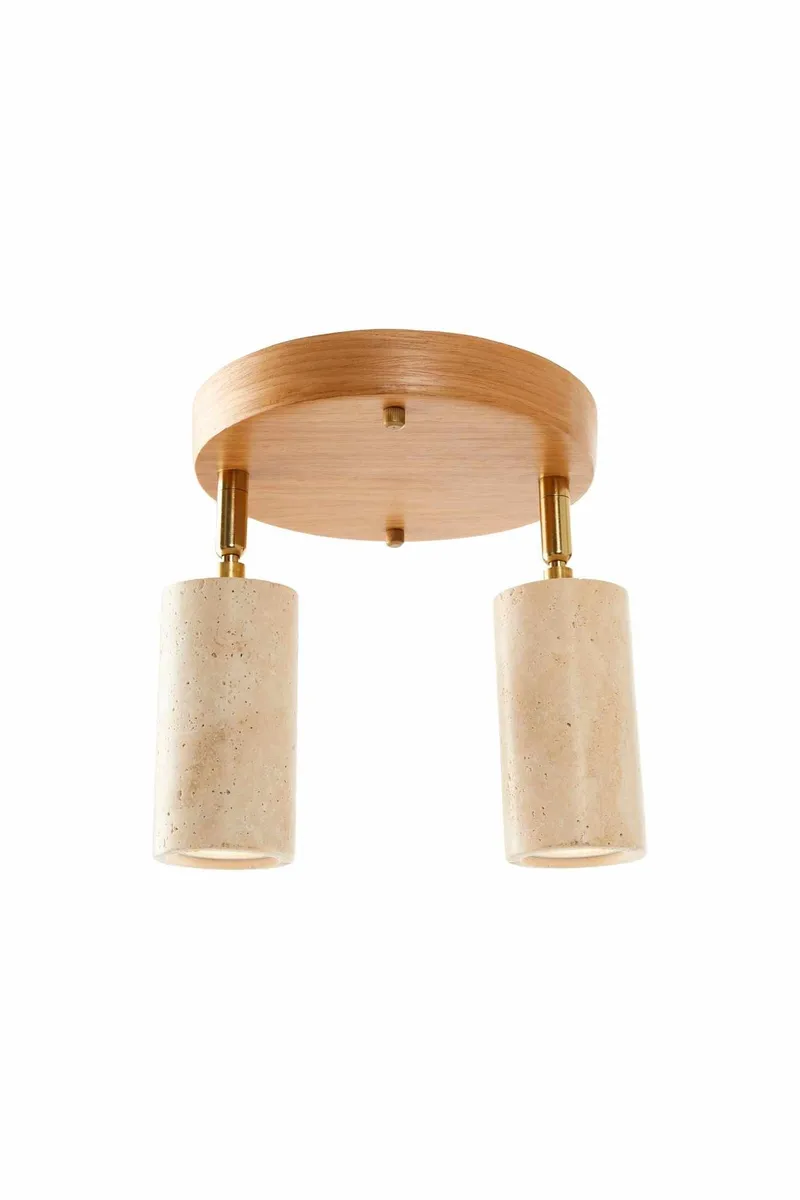 Nurtane taklampe, Beige/Eik