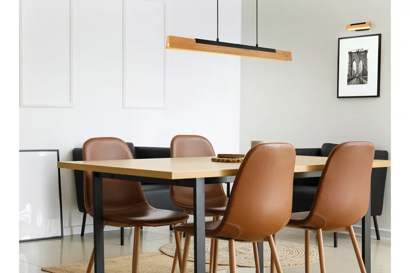 Kerala LED-Pendellampe Mattsvart/Tre - Belysning - Innendørsbelysning & Lamper - Taklampe - Pendellamper & Hengelamper