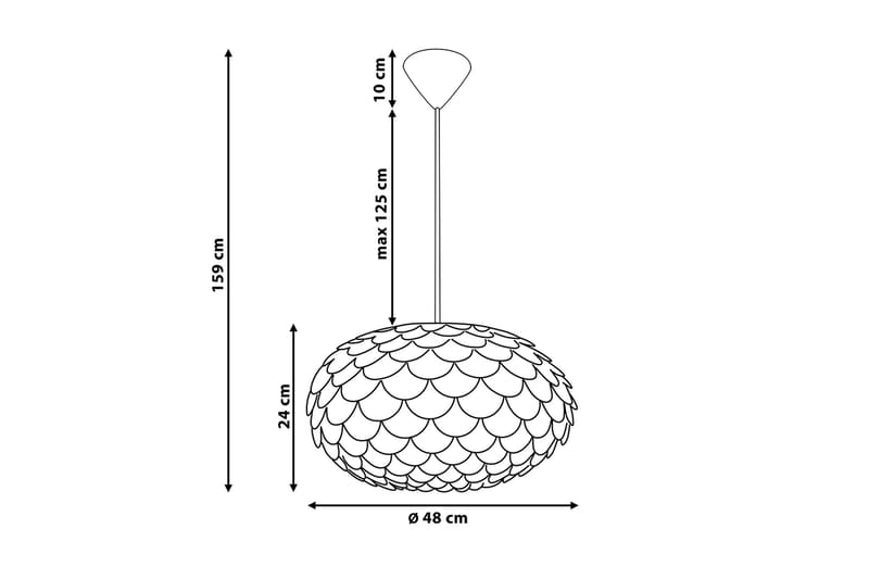 Plafond Erges 48 cm - Hvit - Taklampe soverom - Kjøkkenlampe & taklampe kjøkken - Lamper gang - Vinduslampe - Pendellamper & Hengelamper - Taklampe stue - Vinduslampe hengende - Taklampe