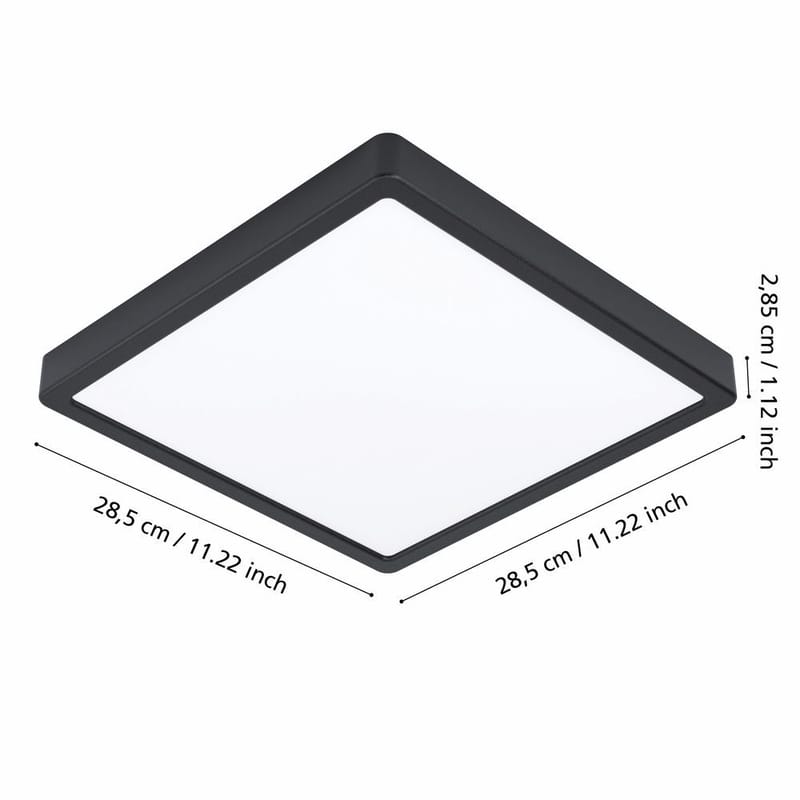 Plafond Argolis 285x285 mm - Sort - Belysning - Innendørsbelysning & Lamper - Taklampe - Takplafond