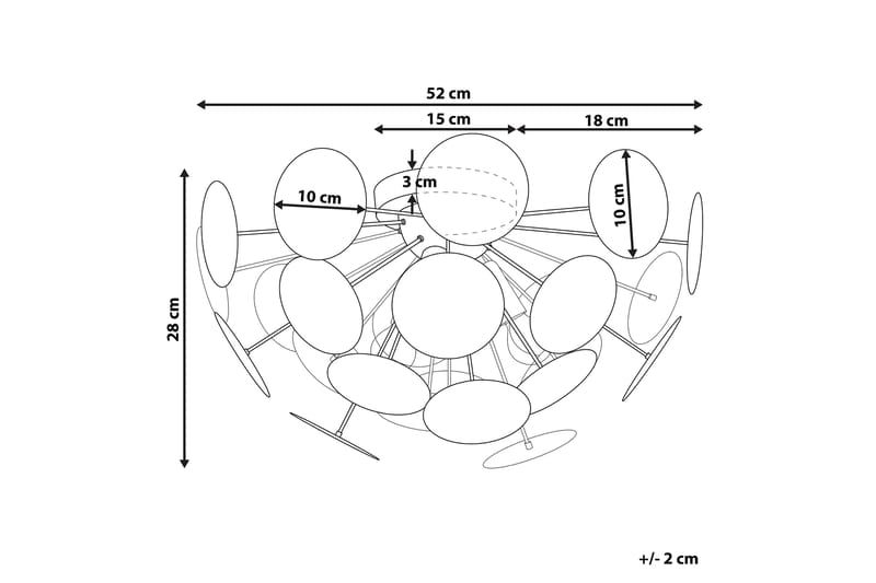 Plafond Damatria - Hvit - Belysning - Innendørsbelysning & Lamper - Taklampe - Takplafond