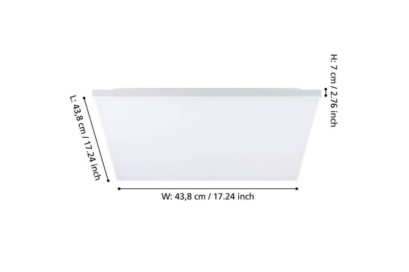 Plafond Eglo Trupiana Hvit 437x437 mm - 437x437 mm - Belysning - Innendørsbelysning & Lamper - Taklampe - Takplafond