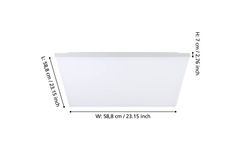 Plafond Eglo Trupiana Hvit 587x587 mm - 587x587 mm - Belysning - Innendørsbelysning & Lamper - Taklampe - Takplafond