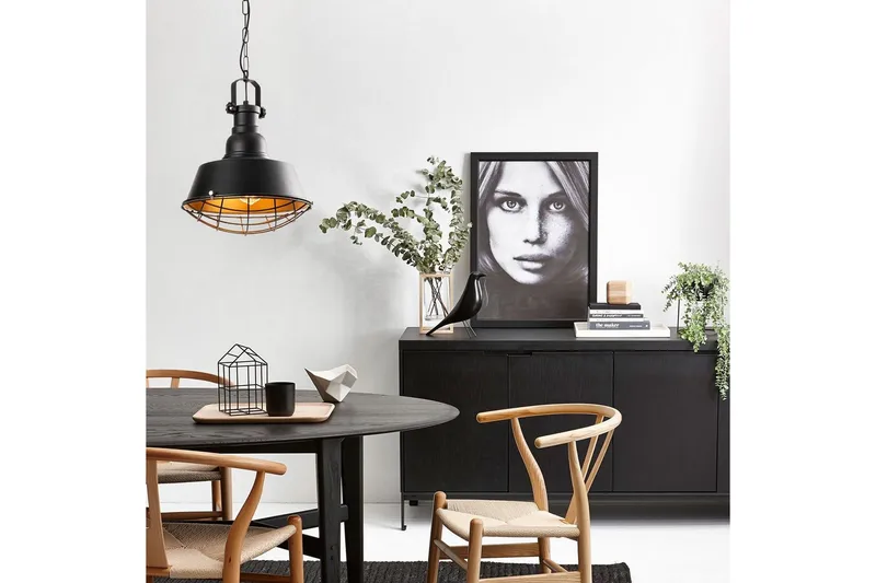 Taklampe Rathour Titanium Svart / Gull - Gull/Svart - Belysning - Innendørsbelysning & Lamper - Soveromslampe - Taklampe soverom