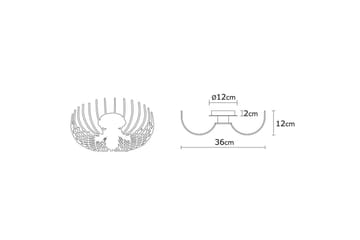 Taklampe Subbersta Svart - Diameter: 36 cm - Belysning - Innendørsbelysning & Lamper - Gulvlampe