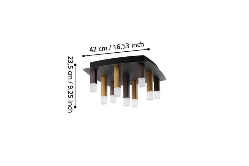 Takbelysning Eglo Estanterios Grå/Brun med 9 Lamper - Belysning - Innendørsbelysning & Lamper - Taklampe - Takplafond