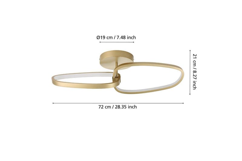 Takbelysning Eglo Lodosa Messing - Belysning - Innendørsbelysning & Lamper - Taklampe - Takplafond