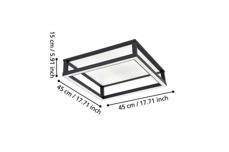 Takbelysning Eglo Macellara Svart/Hvit 45x45 cm - Belysning - Innendørsbelysning & Lamper - Taklampe - Takplafond