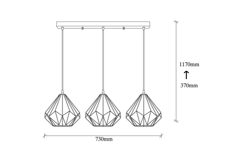 Taklampe Almasi Three Svart - Svart - Belysning - Innendørsbelysning & Lamper - Taklampe - Kjøkkenlampe & taklampe kjøkken