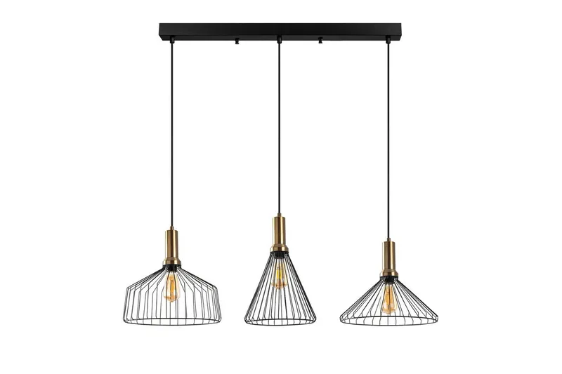 Taklampe Avenor svart / Antikk, Kobber/Svart