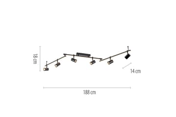 Taklampe Barik - 120x21x188 cm - Belysning - Innendørsbelysning & Lamper - Taklampe - Takplafond