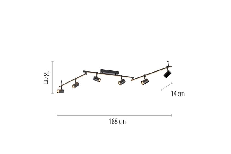 Taklampe Barik - 120x21x188 cm - Belysning - Innendørsbelysning & Lamper - Taklampe - Takplafond