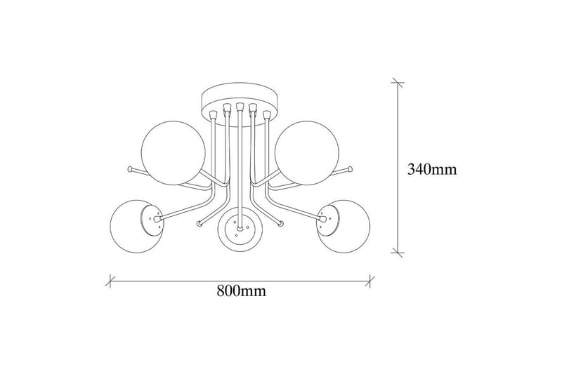 Taklampe Bhika Masafumie Fem Gull / Hvit - Gull/Hvit - Belysning - Innendørsbelysning & Lamper - Taklampe - Takplafond