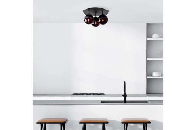 Taklampe Brønn Trippel Svart - Svart - Belysning - Innendørsbelysning & Lamper - Taklampe - Takplafond