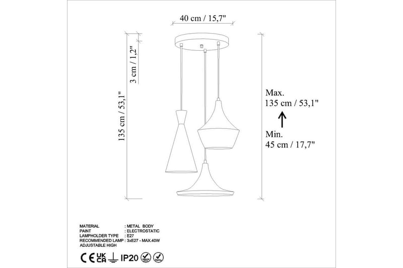 Taklampe Cindel Antikk - Gull - Belysning - Innendørsbelysning & Lamper - Taklampe - Kjøkkenlampe & taklampe kjøkken
