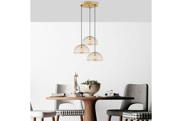 Taklampe Corva Skinnende Gull Sirkelbase - Sirkelbase - Belysning - Innendørsbelysning & Lamper - Taklampe - Kjøkkenlampe & taklampe kjøkken