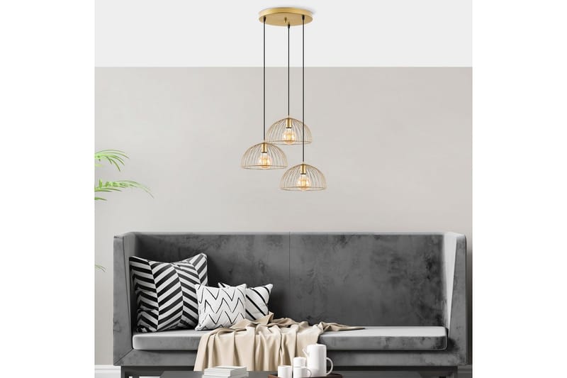 Taklampe Corva Skinnende Gull Sirkelbase - Sirkelbase - Belysning - Innendørsbelysning & Lamper - Taklampe - Kjøkkenlampe & taklampe kjøkken