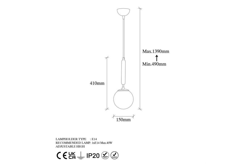 Taklampe Darna Gull - Gull - Belysning - Innendørsbelysning & Lamper - Taklampe - Kjøkkenlampe & taklampe kjøkken