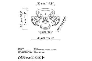 Taklampe Desten Svart - Svart - Belysning - Innendørsbelysning & Lamper - Taklampe - Takplafond