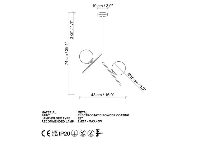 Taklampe Dolcer Dasinara Gull - Gull - Belysning - Innendørsbelysning & Lamper - Taklampe - Kjøkkenlampe & taklampe kjøkken