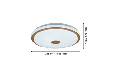 Taklampe Eglo Lanciano 1 380 mm - Hvit/Brun - Belysning - Innendørsbelysning & Lamper - Taklampe - Takplafond