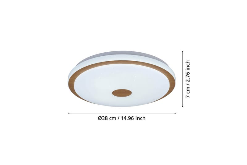 Taklampe Eglo Lanciano 1 380 mm - Hvit/Brun - Belysning - Innendørsbelysning & Lamper - Taklampe - Takplafond
