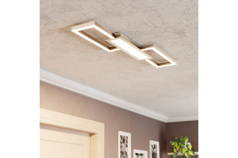 Taklampe Eglo Monirote nikkel-matt hvit - Hvit - Belysning - Innendørsbelysning & Lamper - Taklampe - Takplafond