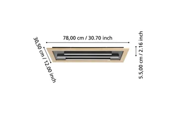 Taklampe Eglo Tirrenara 780x305 mm - Svart/Brun - Belysning - Innendørsbelysning & Lamper - Taklampe - Takplafond