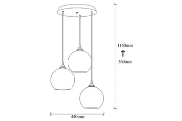 Taklampe Elanorstead Tre Gull / Svart - Gull/Svart - Belysning - Innendørsbelysning & Lamper - Taklampe - Kjøkkenlampe & taklampe kjøkken