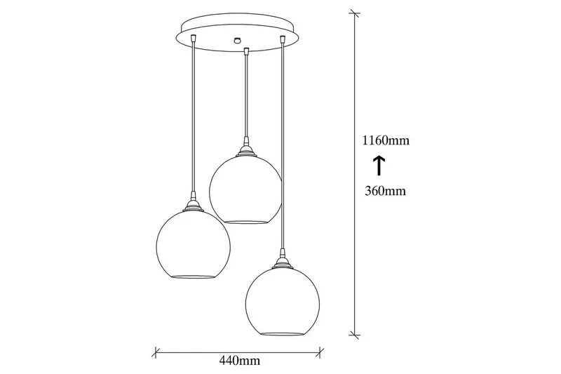 Taklampe Elanorstead Tre Gull / Svart - Gull/Svart - Belysning - Innendørsbelysning & Lamper - Taklampe - Kjøkkenlampe & taklampe kjøkken