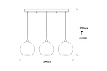 Taklampe Elanorstead Tre Gull / Svart Horisontal - Gull/Svart - Belysning - Innendørsbelysning & Lamper - Taklampe - Kjøkkenlampe & taklampe kjøkken