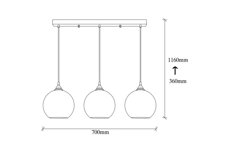 Taklampe Elanorstead Tre Gull / Svart Horisontal - Gull/Svart - Belysning - Innendørsbelysning & Lamper - Taklampe - Kjøkkenlampe & taklampe kjøkken