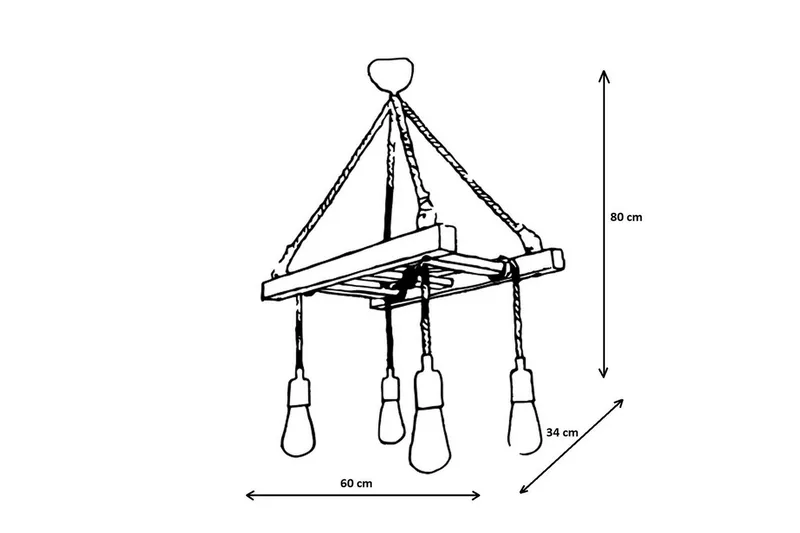 Taklampe Eluna Valnøtt - Brun - Belysning - Innendørsbelysning & Lamper - Taklampe - Kjøkkenlampe & taklampe kjøkken