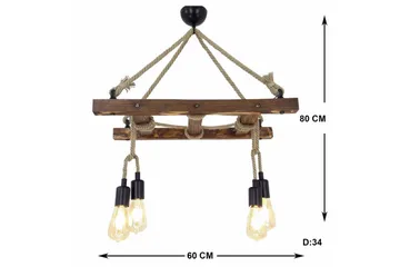 Taklampe Eluna Valnøtt - Brun - Belysning - Innendørsbelysning & Lamper - Taklampe - Kjøkkenlampe & taklampe kjøkken