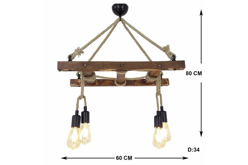 Taklampe Eluna Valnøtt - Brun - Belysning - Innendørsbelysning & Lamper - Taklampe - Kjøkkenlampe & taklampe kjøkken