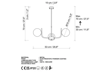 Taklampe Gevir Svart - Svart - Belysning - Innendørsbelysning & Lamper - Taklampe - Kjøkkenlampe & taklampe kjøkken