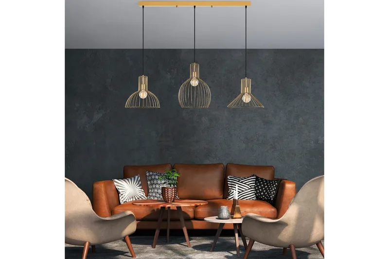 Taklampe Halven Gull - Gull - Belysning - Innendørsbelysning & Lamper - Taklampe - Kjøkkenlampe & taklampe kjøkken