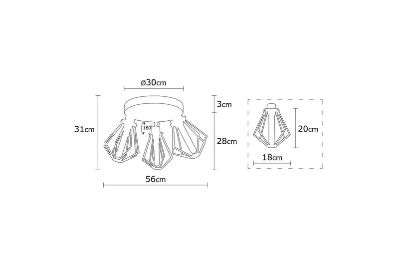 Taklampe Hillmere Svart / Gull - Gull/Svart - Belysning - Innendørsbelysning & Lamper - Taklampe - Takplafond